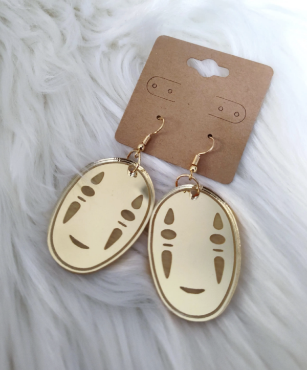 No Face Gold mirror earrings